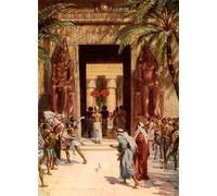 ARTXLXXBN Famous Painting Canvas Artwork Graffiti Print Moses and Aaron Before Pharaoh Bible by William Brassey Hole Portrait Canvas Image for Home Decor 60x90cm