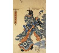 ARTXLXXBN Famous Painting Canvas Artwork Graffiti Print New Year's Game by Utagawa Kunisada Portrait Canvas Image for Home Decor 60x90cm
