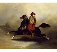 ARTXLXXBN Famous Painting Canvas Artwork Graffiti Print Nubian Horseman At the Gallop by Alfred Dedreux or De Dreux Portrait Canvas Image for Home Decor 60x90cm