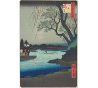 ARTXLXXBN Famous Painting Canvas Artwork Graffiti Print Om gashi Sumida River by Ando Hiroshige Portrait Canvas Image for Home Decor 60x90cm