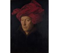 ARTXLXXBN Famous Painting Canvas Artwork Graffiti Print Portrait of a Man in a Turban by Jan Van Eyck Portrait Canvas Image for Home Decor 60x90cm