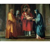 ARTXLXXBN Famous Painting Canvas Artwork Graffiti Print Presentation in the Temple by Fra Bartolommeo Portrait Canvas Image for Home Decor 60x90cm
