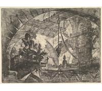 ARTXLXXBN Famous Painting Canvas Artwork Graffiti Print Prisoners on a Projecting Platform From Carceri Dinvenzione Imaginary Prisons by Battista Piranesi Portrait Canvas Image for Home Decor 60x90cm