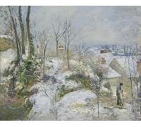 ARTXLXXBN Famous Painting Canvas Artwork Graffiti Print Rabbit Warren At Pontoise Snow by Camille Jacob Pissarro Portrait Canvas Image for Home Decor 60x90cm