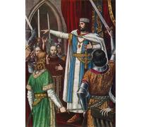 ARTXLXXBN Famous Painting Canvas Artwork Graffiti Print Rudolf Ii of Burgundy Crowned King of the Lombards in Pavia by Tancredi Scarpelli Portrait Canvas Image for Home Decor 60x90cm
