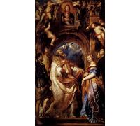 ARTXLXXBN Famous Painting Canvas Artwork Graffiti Print Saint Gregory with Saints Domitilla Maurus and Papianus by Peter Paul Rubens Portrait Canvas Image for Home Decor 60x90cm