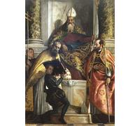 ARTXLXXBN Famous Painting Canvas Artwork Graffiti Print Saint the Abbot Between St Cornelius and St Cyprian by Veronese Portrait Canvas Image for Home Decor 60x90cm