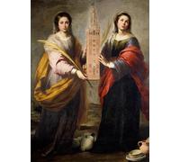 ARTXLXXBN Famous Painting Canvas Artwork Graffiti Print Saints Juste and Rufine Patronesses of the City of Seville by Bartolomé Esteban Murillo Portrait Canvas Image for Home Decor 60x90cm