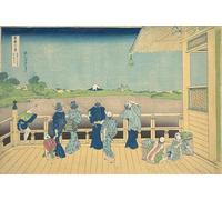 ARTXLXXBN Famous Painting Canvas Artwork Graffiti Print Sazai Hall At the Temple of the Five Handred Arhats Gohyaku Rakanji Sazaido by Katsushika Hokusai Portrait Canvas Image for Home Decor 60x90cm