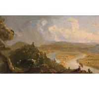 ARTXLXXBN Famous Painting Canvas Artwork Graffiti Print Sketch for View From Mount Holyoke Northampton Massachusetts by Thomas Cole Portrait Canvas Image for Home Decor 60x90cm