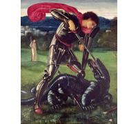ARTXLXXBN Famous Painting Canvas Artwork Graffiti Print St George and the Dragon by Edward Burne Jones Portrait Canvas Image for Home Decor 60x90cm