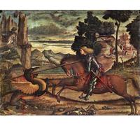ARTXLXXBN Famous Painting Canvas Artwork Graffiti Print St George and the Dragon by Vittore Carpaccio Portrait Canvas Image for Home Decor 60x90cm