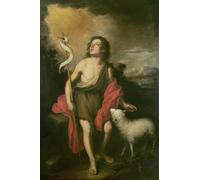 ARTXLXXBN Famous Painting Canvas Artwork Graffiti Print St John with a Lamb by Bartolomé Esteban Murillo Portrait Canvas Image for Home Decor 60x90cm
