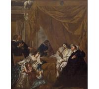 ARTXLXXBN Famous Painting Canvas Artwork Graffiti Print St Vincent De Paul At the Deathbed of Louis Xiii by Jean François De Troy Portrait Canvas Image for Home Decor 60x90cm