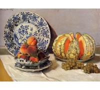 ARTXLXXBN Famous Painting Canvas Artwork Graffiti Print Still Life with Melon by Claude Monet Portrait Canvas Image for Home Decor 60x90cm