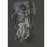 ARTXLXXBN Famous Painting Canvas Artwork Graffiti Print Study for the Figure of the Genius of Pennsylvania by Edwin Austin Abbey Portrait Canvas Image for Home Decor 60x90cm