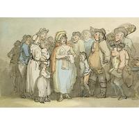 ARTXLXXBN Famous Painting Canvas Artwork Graffiti Print Study of Captives in a Prison or Lazaretto with a Robed Figure in Their Mists by George Romney Portrait Canvas Image for Home Decor 60x90cm