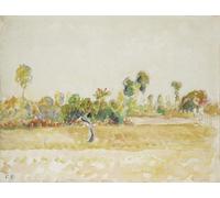 ARTXLXXBN Famous Painting Canvas Artwork Graffiti Print Study of the Orchard At Eragny-sur-epte Seen From the Artist's House by Camille Pissarro Portrait Canvas Image for Home Decor 60x90cm