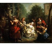 ARTXLXXBN Famous Painting Canvas Artwork Graffiti Print Taste by Jean Raoux Portrait Canvas Image for Home Decor 60x90cm