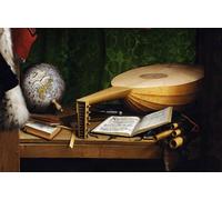 ARTXLXXBN Famous Painting Canvas Artwork Graffiti Print the Ambassadors and Georges De Selve by Hans Holbein the Younger Portrait Canvas Image for Home Decor 60x90cm
