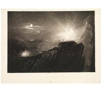 ARTXLXXBN Famous Painting Canvas Artwork Graffiti Print the Angels Guarding Paradise At Night by John Portrait Canvas Image for Home Decor 60x90cm