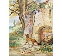 ARTXLXXBN Famous Painting Canvas Artwork Graffiti Print the Animal and the Grapes Illustration for 'fables by Jules David Portrait Canvas Image for Home Decor 60x90cm