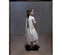 ARTXLXXBN Famous Painting Canvas Artwork Graffiti Print the Artist's Little Sister Around or Painting by Leon Florentin Bonnat Portrait Canvas Image for Home Decor 60x90cm