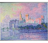 ARTXLXXBN Famous Painting Canvas Artwork Graffiti Print the Castle of the Popes Avignon by Paul Signac Portrait Canvas Image for Home Decor 60x90cm