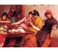 ARTXLXXBN Famous Painting Canvas Artwork Graffiti Print the Cigarette Makers of Seville by John Bagnold Burgess Portrait Canvas Image for Home Decor 60x90cm