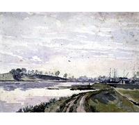 ARTXLXXBN Famous Painting Canvas Artwork Graffiti Print the Deben Woodbridge Suffolk by Churchyard Portrait Canvas Image for Home Decor 60x90cm