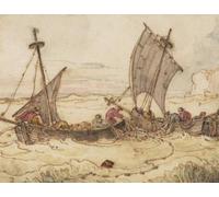 ARTXLXXBN Famous Painting Canvas Artwork Graffiti Print The Draught of Fishes by John Martins Portrait Canvas Image for Home Decor 60x90cm