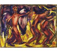 ARTXLXXBN Famous Painting Canvas Artwork Graffiti Print the Expulsion From Paradise by Christian Rohlfs Portrait Canvas Image for Home Decor 60x90cm