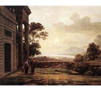 ARTXLXXBN Famous Painting Canvas Artwork Graffiti Print the Expulsion of Hagar by Claude Lorrain Portrait Canvas Image for Home Decor 60x90cm