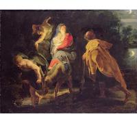 ARTXLXXBN Famous Painting Canvas Artwork Graffiti Print the Flight Into Egypt by Peter Paul Rubens Portrait Canvas Image for Home Decor 60x90cm