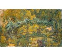 ARTXLXXBN Famous Painting Canvas Artwork Graffiti Print the Footbridge Over the Water Lily Pond by Claude Monet Portrait Canvas Image for Home Decor 60x90cm