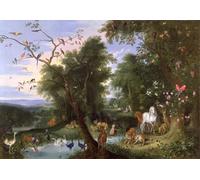 ARTXLXXBN Famous Painting Canvas Artwork Graffiti Print the Garden of Eden by Jan Van Kessel the Elder Portrait Canvas Image for Home Decor 60x90cm