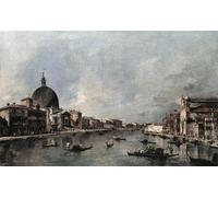 ARTXLXXBN Famous Painting Canvas Artwork Graffiti Print The Grand Canal with San Simeone Piccolo and Santa Lucia Francesco Guardi Portrait Canvas Image for Home Decor 60x90cm