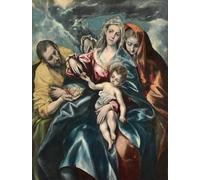 ARTXLXXBN Famous Painting Canvas Artwork Graffiti Print the Holy Family with Mary Magdalen by El Greco Portrait Canvas Image for Home Decor 60x90cm