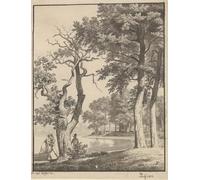 ARTXLXXBN Famous Painting Canvas Artwork Graffiti Print the Island At Valsøelille by C W Eckersberg Portrait Canvas Image for Home Decor 60x90cm