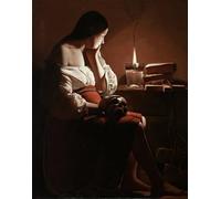 ARTXLXXBN Famous Painting Canvas Artwork Graffiti Print the Magdalen with the Smoking Flame by Georges De La Tour Portrait Canvas Image for Home Decor 60x90cm