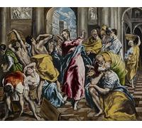 ARTXLXXBN Famous Painting Canvas Artwork Graffiti Print the Purification of the Temple by El Greco Portrait Canvas Image for Home Decor 60x90cm