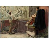 ARTXLXXBN Famous Painting Canvas Artwork Graffiti Print the Sculptors Studio by Tom Roberts Portrait Canvas Image for Home Decor 60x90cm