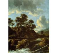 ARTXLXXBN Famous Painting Canvas Artwork Graffiti Print the Waterfall by Jacob Van Ruisdael Portrait Canvas Image for Home Decor 60x90cm