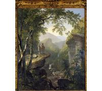 ARTXLXXBN Famous Painting Canvas Artwork Graffiti Print Thomas Cole and the Poet William Cullen Bryant Interact in a Romantic Landscape Painting by Asher Brown Durand for Home Decor 60x90cm