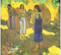 ARTXLXXBN Famous Painting Canvas Artwork Graffiti Print Three Tahitian Women Against a Yellow Background by Paul Gauguin Portrait Canvas Image for Home Decor 60x90cm