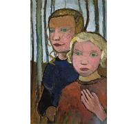ARTXLXXBN Famous Painting Canvas Artwork Graffiti Print Two Girls in Front of Birch Trees by Paula Modersohn Becker Portrait Canvas Image for Home Decor 60x90cm