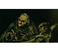 ARTXLXXBN Famous Painting Canvas Artwork Graffiti Print Two Old Men Eating One of the 'black Paintings' by Francisco De Goya Portrait Canvas Image for Home Decor 60x90cm