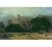 ARTXLXXBN Famous Painting Canvas Artwork Graffiti Print View of Arundel Castle From the South-east by William Daniell Portrait Canvas Image for Home Decor 60x90cm