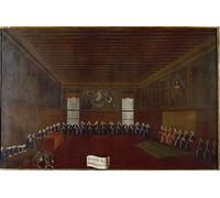 ARTXLXXBN Famous Painting Canvas Artwork Graffiti Print View of the Room of the Criminal Quarantine Court or Council of the Forty by Gabriele Bella Portrait Canvas Image for Home Decor 60x90cm