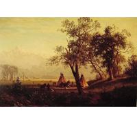 ARTXLXXBN Famous Painting Canvas Artwork Graffiti Print Wind River Mountains Nebraska Territory Albert Bierstadt Portrait Canvas Image for Home Decor 60x90cm